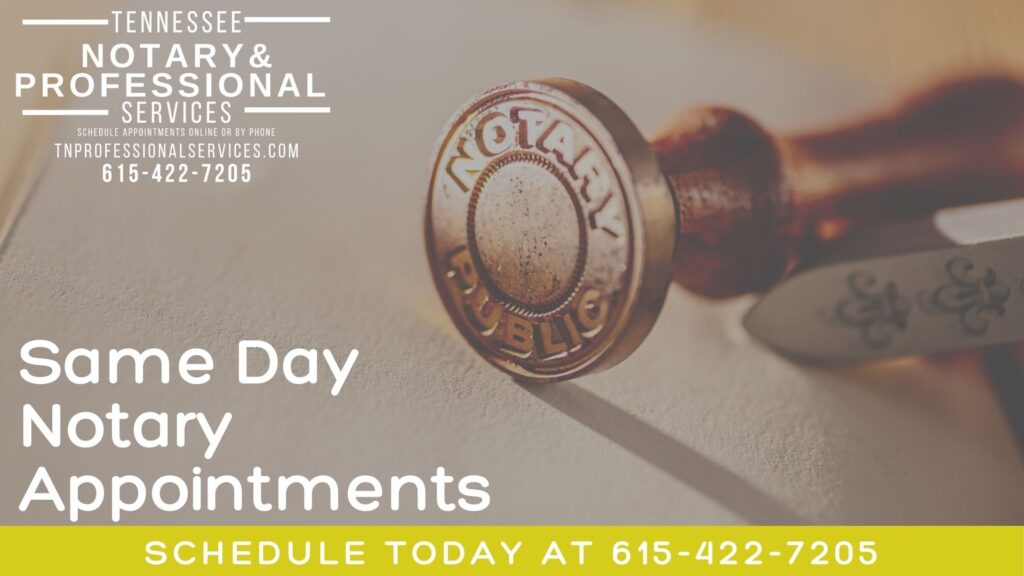 Same Day Notary Appointments