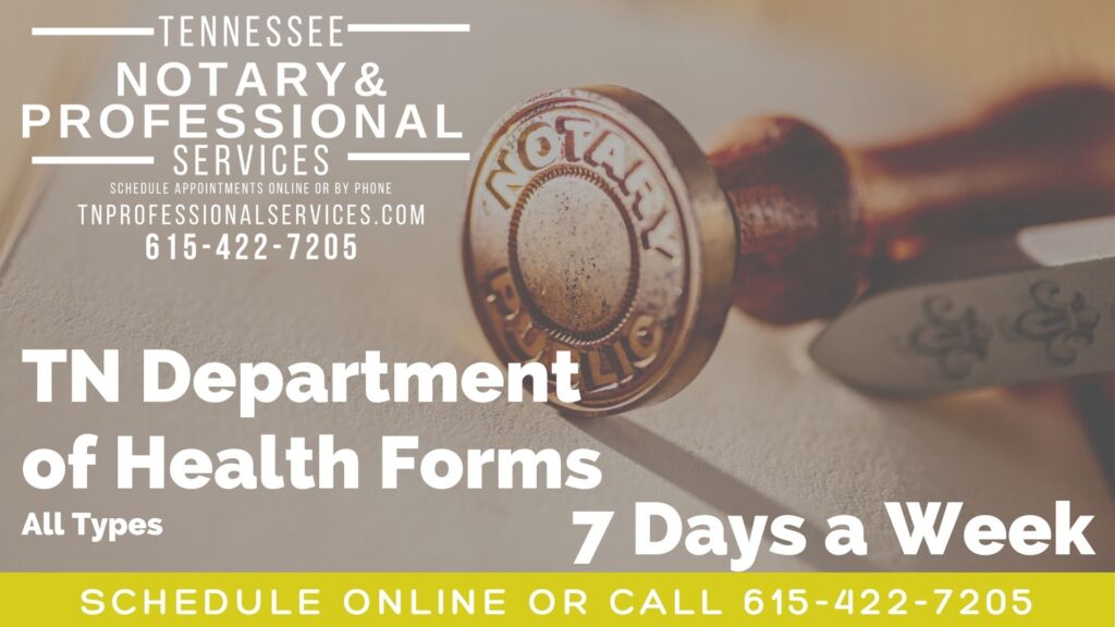 TN Department of Health Forms